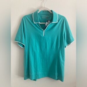 Cutter & Buck Women’s Organic Cotton Polo Shirt Aqua Green Golf Outdoor